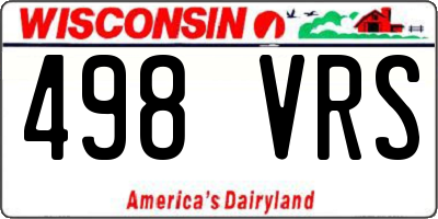 WI license plate 498VRS