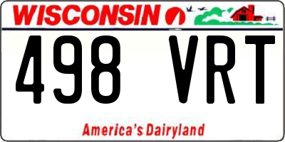WI license plate 498VRT