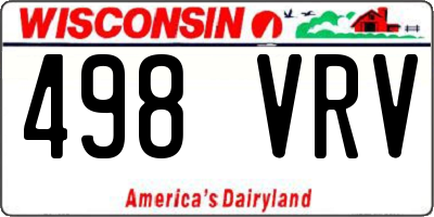 WI license plate 498VRV