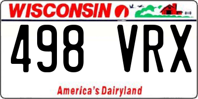WI license plate 498VRX