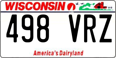 WI license plate 498VRZ