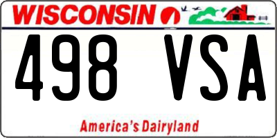 WI license plate 498VSA