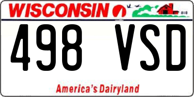 WI license plate 498VSD