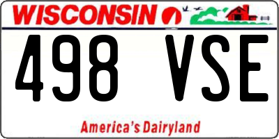 WI license plate 498VSE