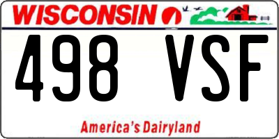 WI license plate 498VSF