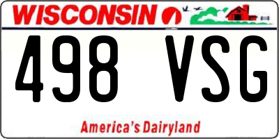 WI license plate 498VSG