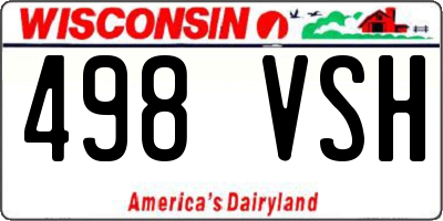 WI license plate 498VSH