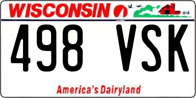 WI license plate 498VSK