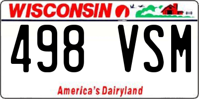 WI license plate 498VSM