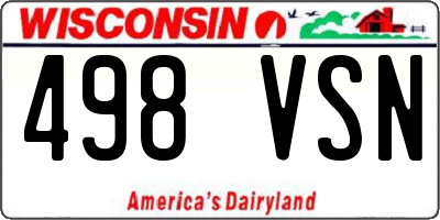 WI license plate 498VSN