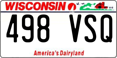 WI license plate 498VSQ