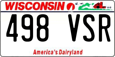 WI license plate 498VSR