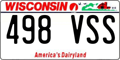 WI license plate 498VSS