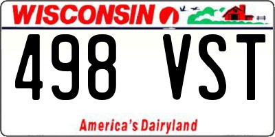 WI license plate 498VST