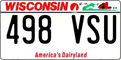 WI license plate 498VSU