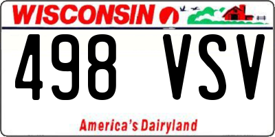 WI license plate 498VSV