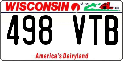 WI license plate 498VTB