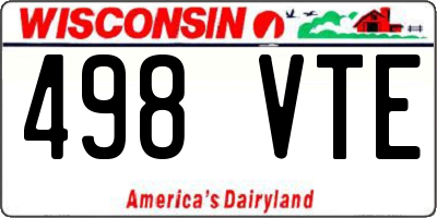 WI license plate 498VTE