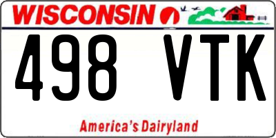 WI license plate 498VTK