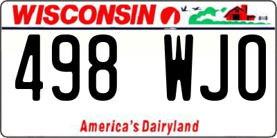 WI license plate 498WJO