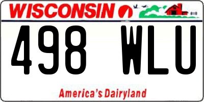 WI license plate 498WLU