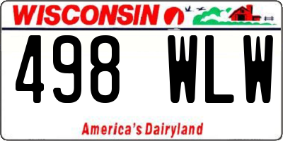 WI license plate 498WLW