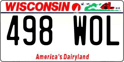 WI license plate 498WOL