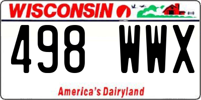 WI license plate 498WWX