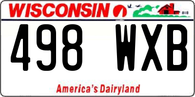 WI license plate 498WXB