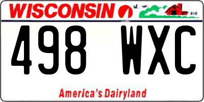 WI license plate 498WXC