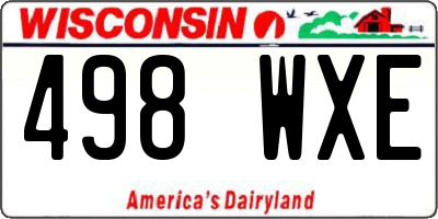 WI license plate 498WXE
