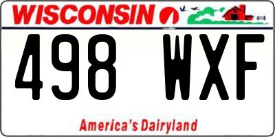 WI license plate 498WXF