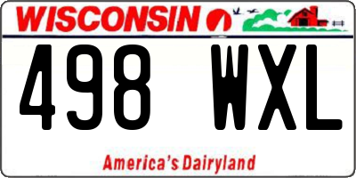 WI license plate 498WXL