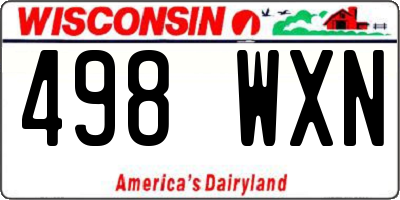 WI license plate 498WXN
