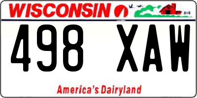 WI license plate 498XAW