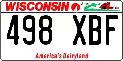 WI license plate 498XBF