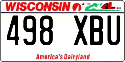 WI license plate 498XBU
