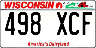 WI license plate 498XCF