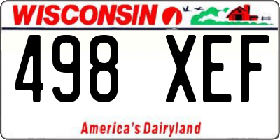 WI license plate 498XEF