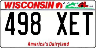 WI license plate 498XET