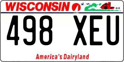 WI license plate 498XEU
