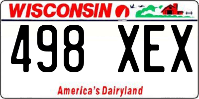 WI license plate 498XEX