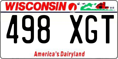 WI license plate 498XGT