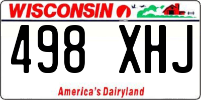 WI license plate 498XHJ