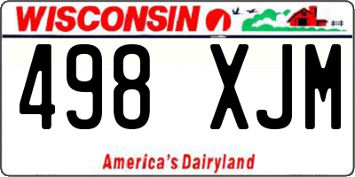 WI license plate 498XJM