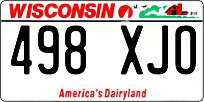 WI license plate 498XJO