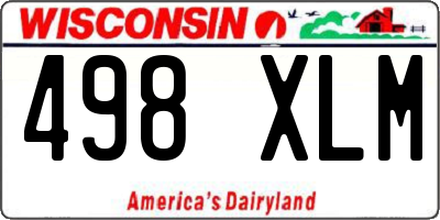 WI license plate 498XLM