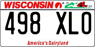WI license plate 498XLO