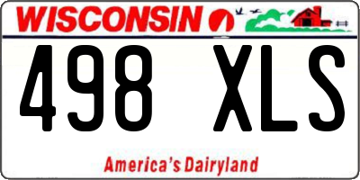 WI license plate 498XLS