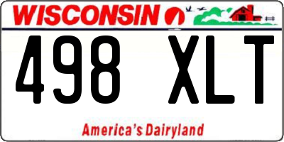WI license plate 498XLT
